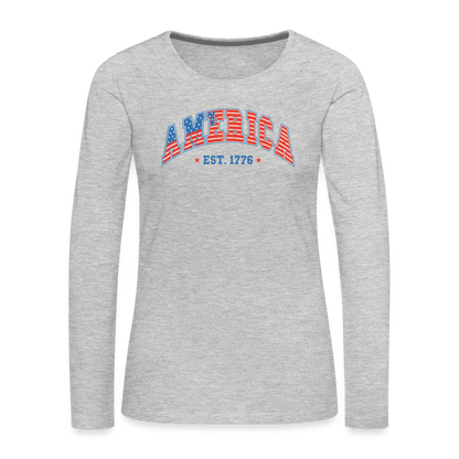 American 1776 Women's Premium Long Sleeve T-Shirt - heather gray