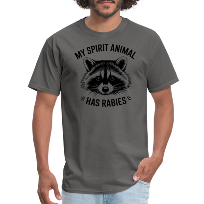 My Spirit Animal Has Rabies T-Shirt - charcoal