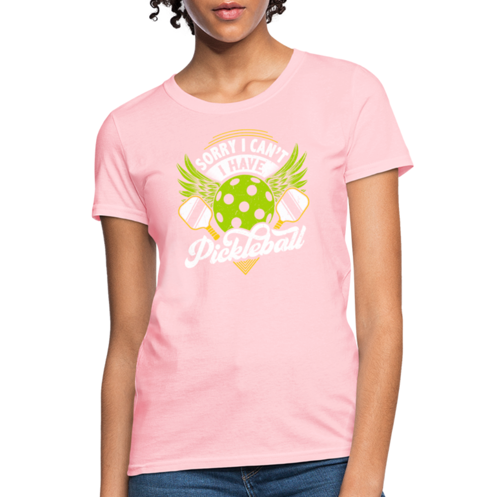 Sorry I can't I Have Pickleball Women's Contoured T-Shirt - pink