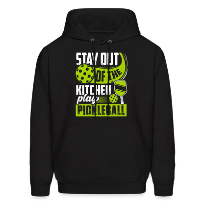 Stay Out Of The Kitchen Play Pickleball Hoodie - black