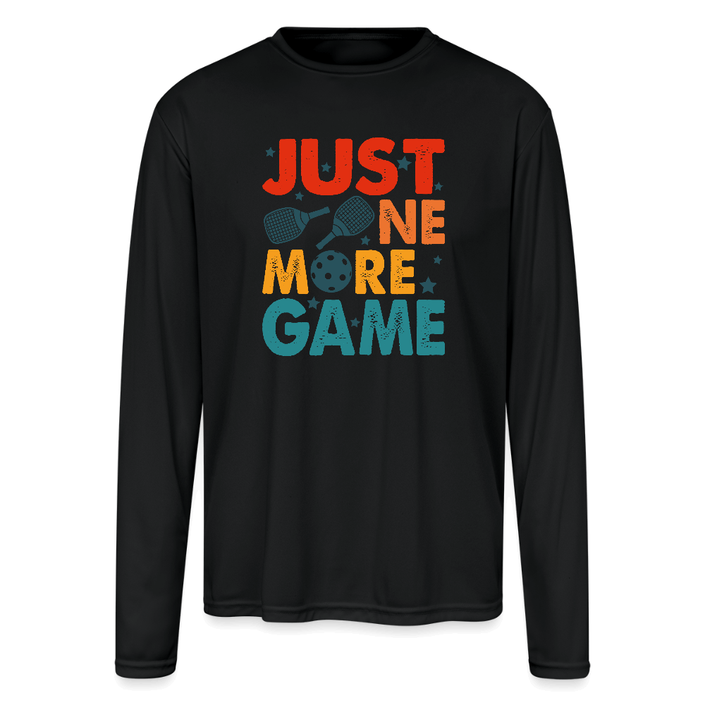 Just One More Game Pickleball Shirt – Long Sleeve Performance Tee Color: black