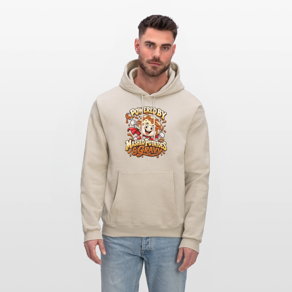 Powered by Mashed Potatoes & Gravy – Superhero Hoodie - Sand