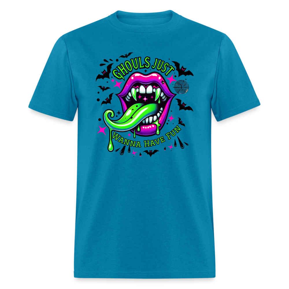 Ghouls Just Wanna Have Fun T-Shirt - turquoise