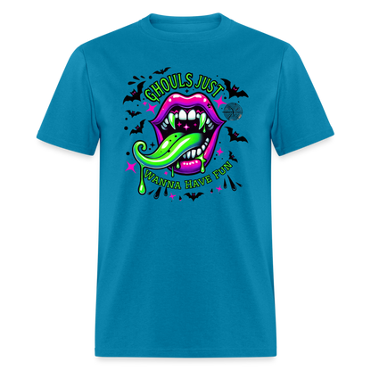 Ghouls Just Wanna Have Fun T-Shirt - turquoise