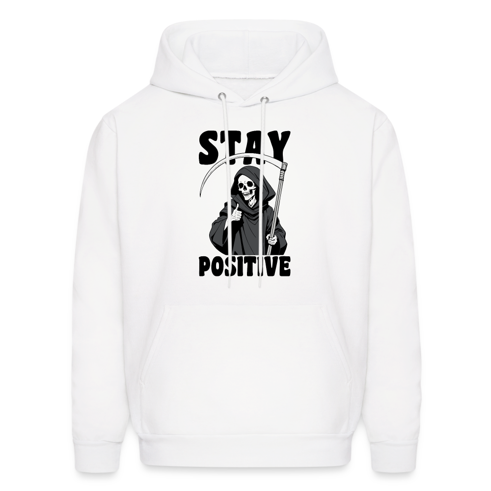 Stay Positive (Grim Reaper) Hoodie - white