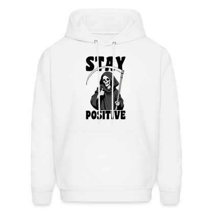 Stay Positive (Grim Reaper) Hoodie - white