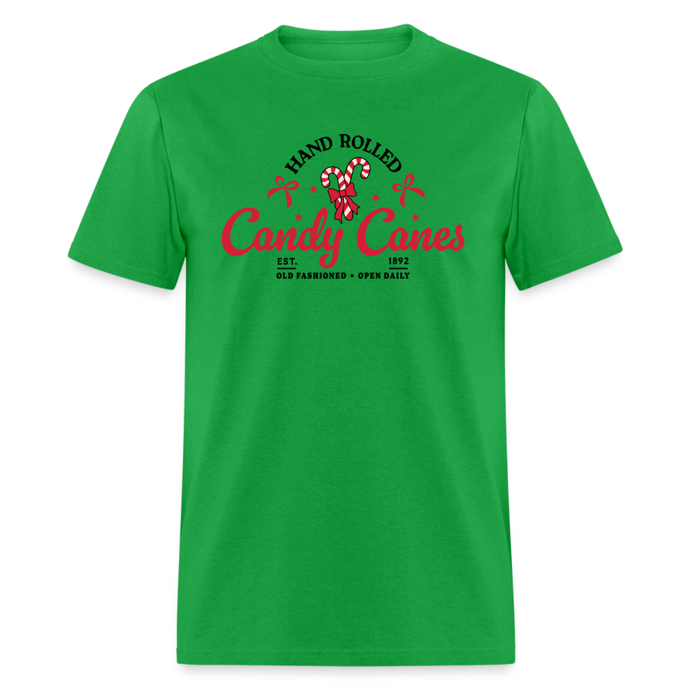 Hand Rolled Candy Canes T-Shirt - bright green