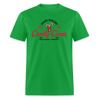 Hand Rolled Candy Canes T-Shirt - bright green