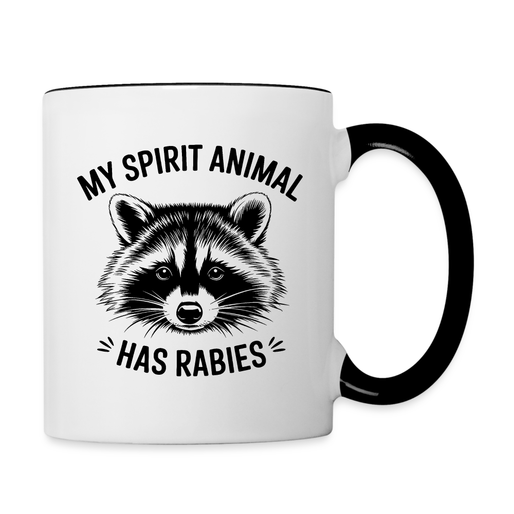 My Spirit Animal Has Rabies Coffee Mug - white/black