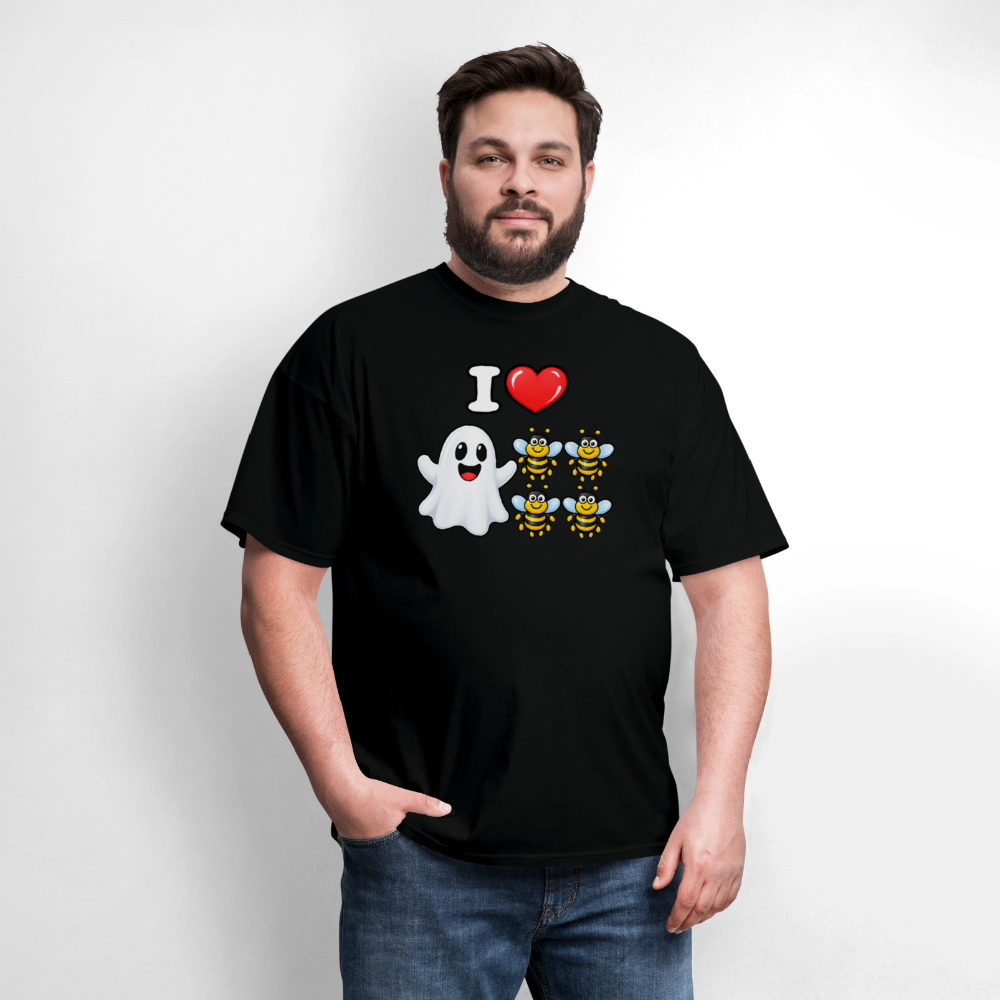 I Heart Boo Bees T-Shirt – Funny Halloween Adult Humor - black