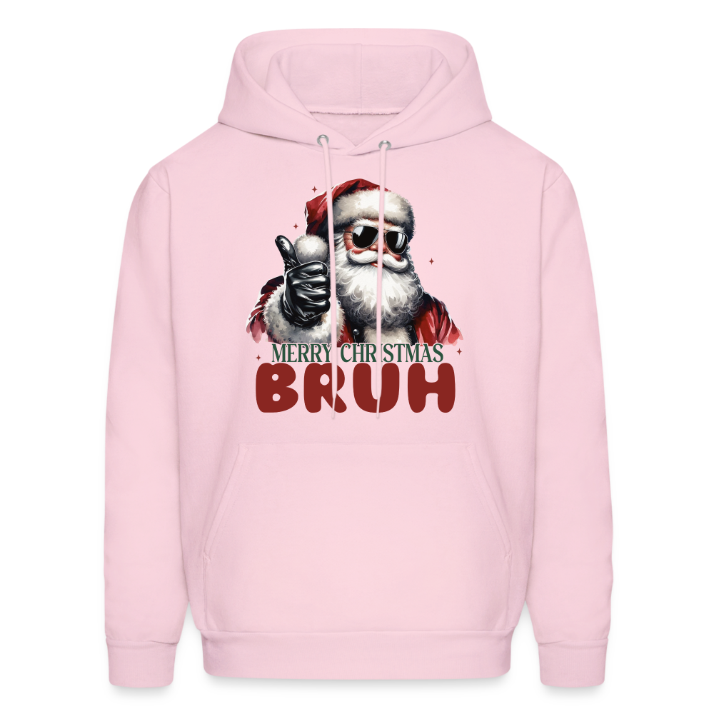 Merry Christmas Bruh Hoodie - pale pink