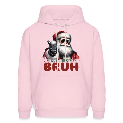 Merry Christmas Bruh Hoodie - pale pink