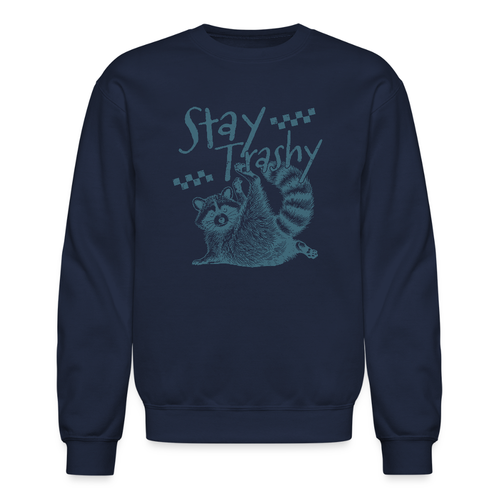 Stay Trashy (Feral Raccoon) Sweatshirt - navy