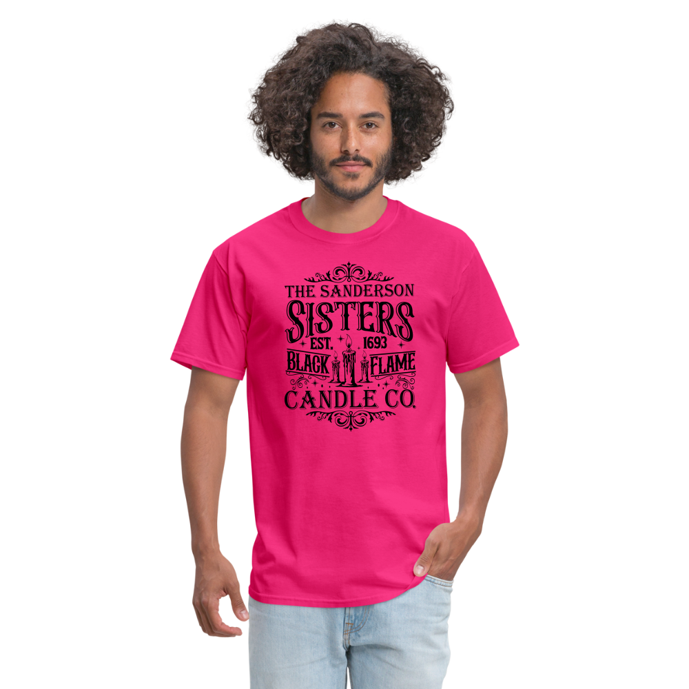 The Sanderson Sisters Black Flame Candle Co. T-Shirt (Halloween) - fuchsia