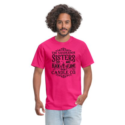 The Sanderson Sisters Black Flame Candle Co. T-Shirt (Halloween) - fuchsia