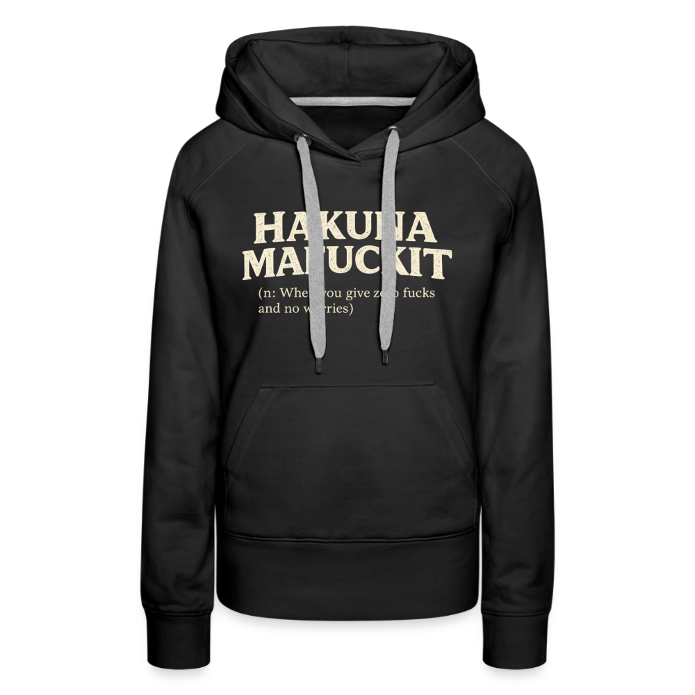 Hakuna Mafuckit Women’s Funny Graphic Hoodie Color: Heather Denim