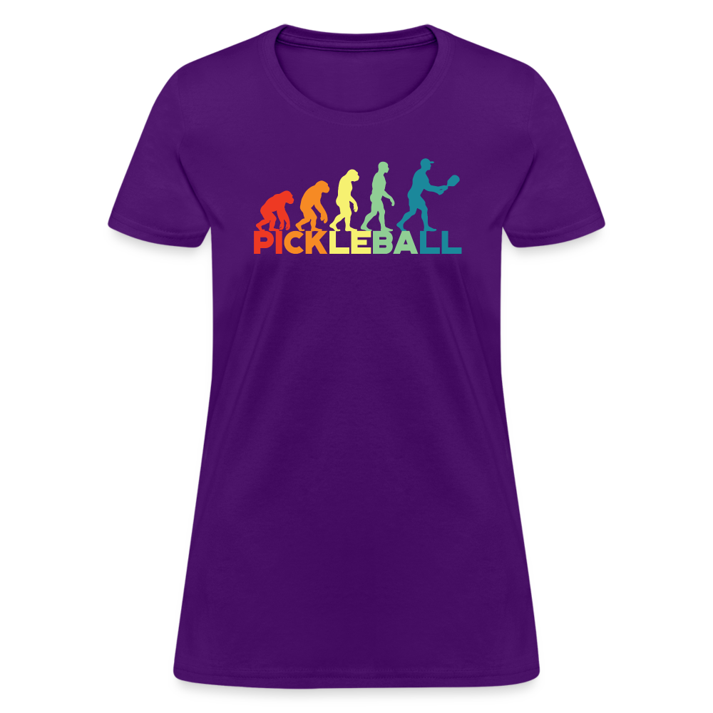 Pickleball Evolution Women's Contoured T-Shirt - purple