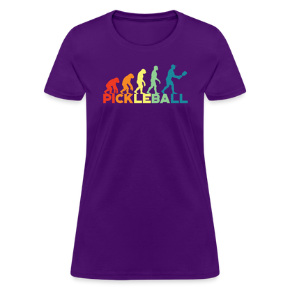 Pickleball Evolution Women's Contoured T-Shirt - purple