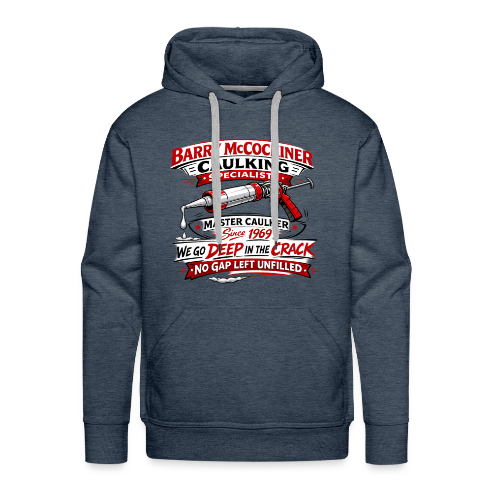 Barry McCockiner Caulking Funny Hoodie Color: Charcoal Grey