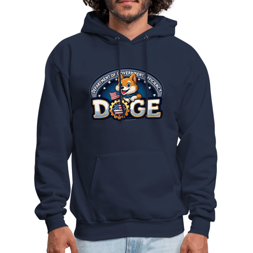 DOGE Logo (Dept of Government Efficiency) Hoodie - navy