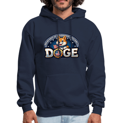 DOGE Logo (Dept of Government Efficiency) Hoodie - navy