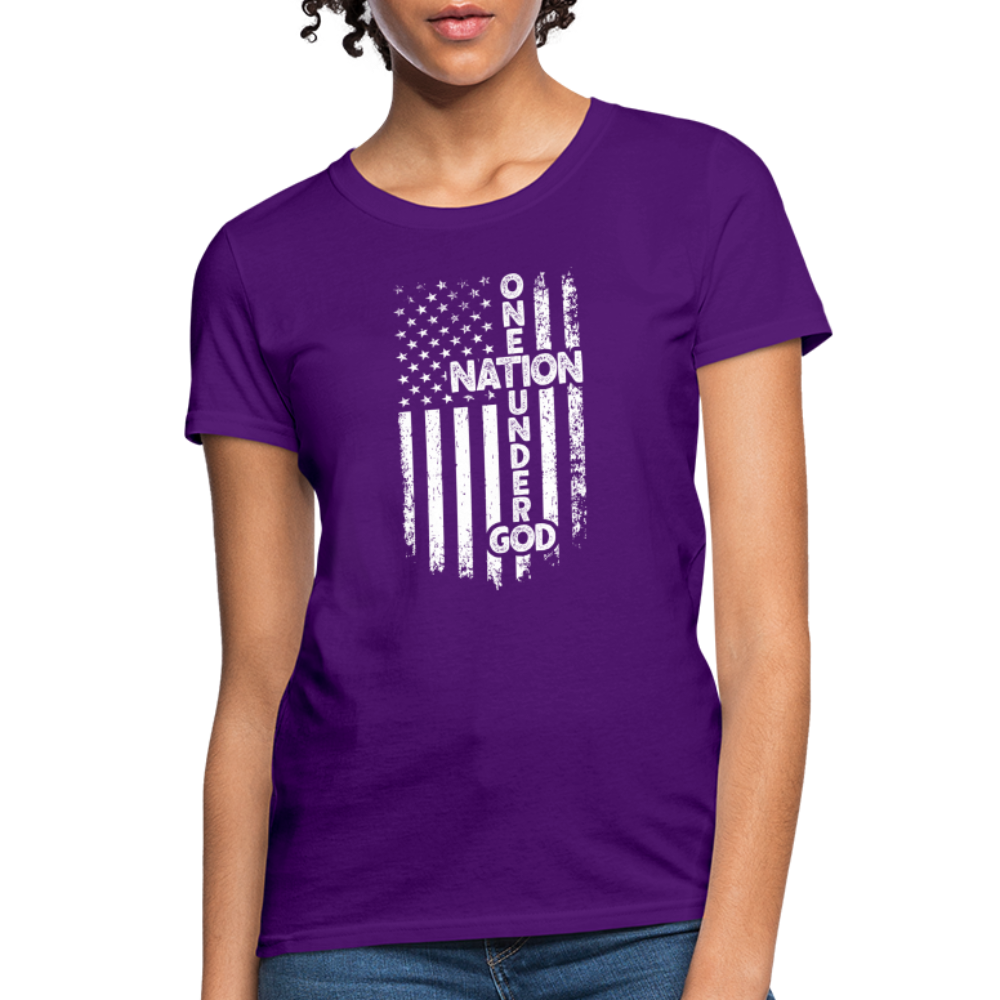 One Nation Under God Women's T-Shirt - purple