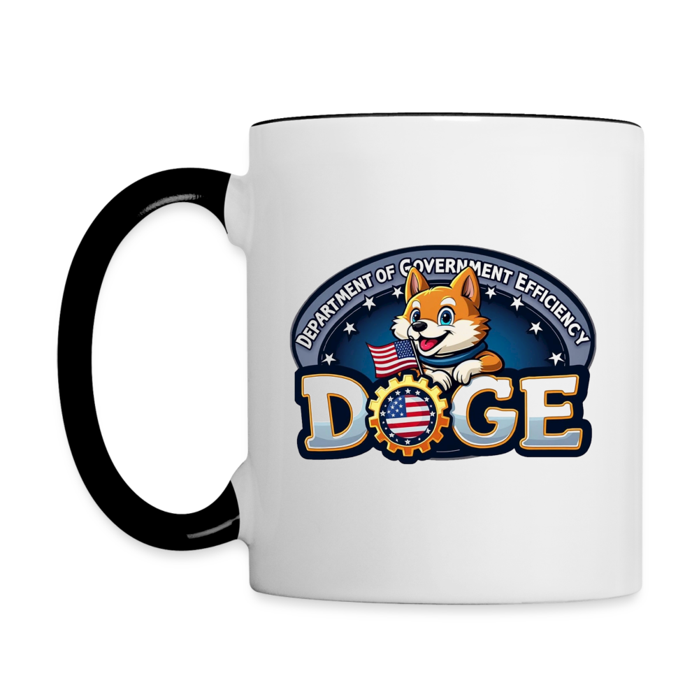 DOGE Logo (Dept of Government Efficiency) Coffee Mug - white/black