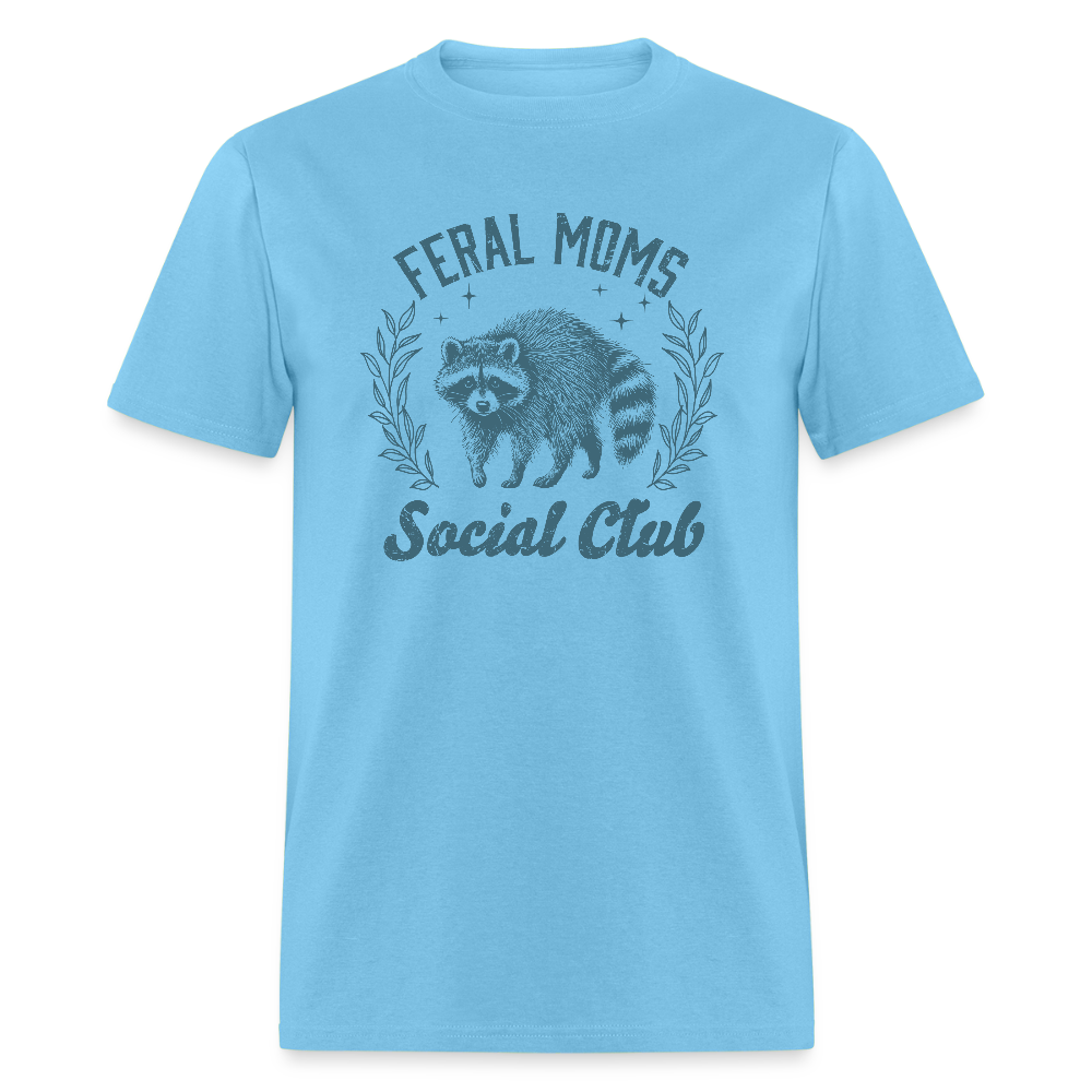 Feral Mom's Social Club T-Shirt - aquatic blue
