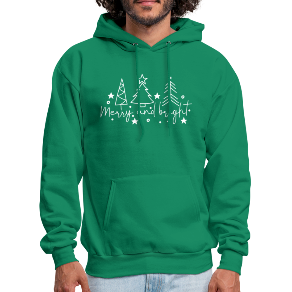 Merry and Bright (Christmas) Hoodie - kelly green