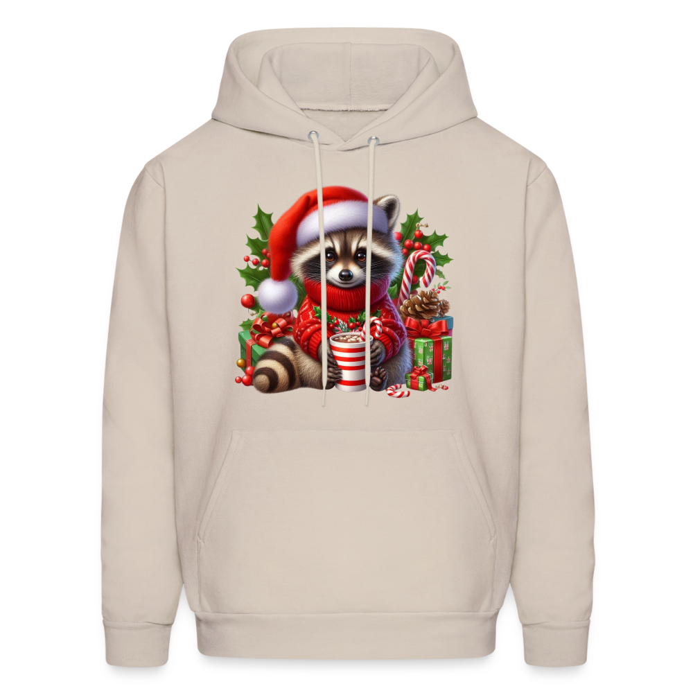 Christmas Cute Feral Raccoon Hoodie - Sand