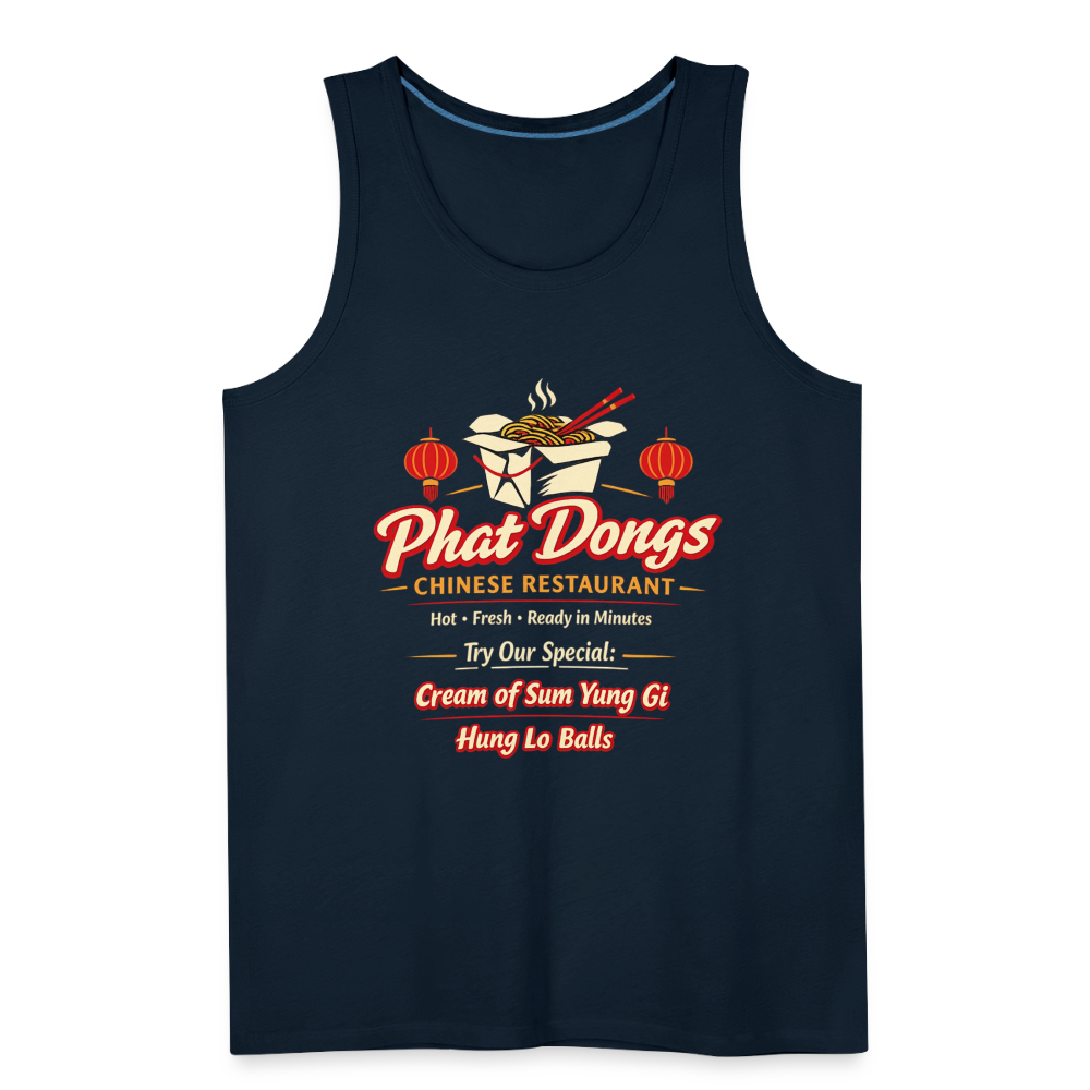 Phat Dongs Funny Chinese Restaurant Tank Top - deep navy