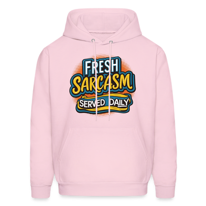 Fresh Sarcasm Served Daily Hoodie - pale pink