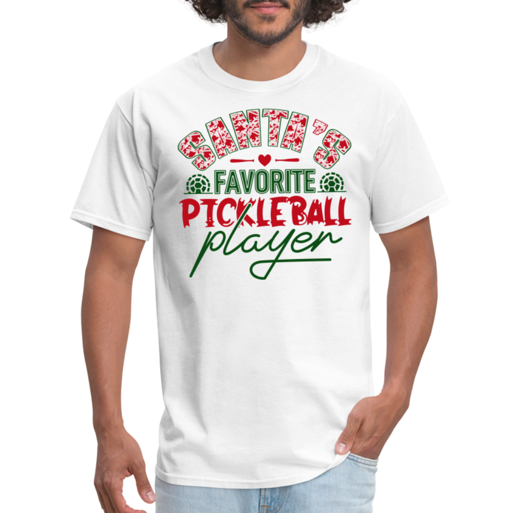 Santa's Favorite Pickleball Player T-Shirt - white