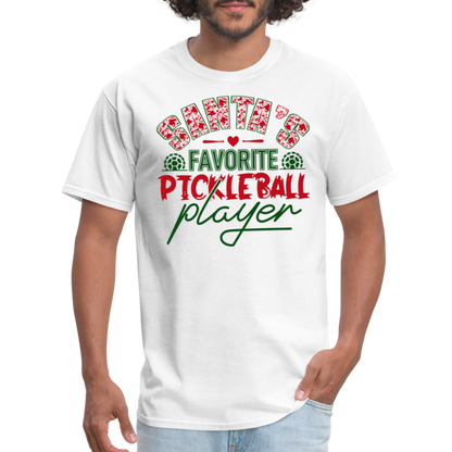 Santa's Favorite Pickleball Player T-Shirt - white