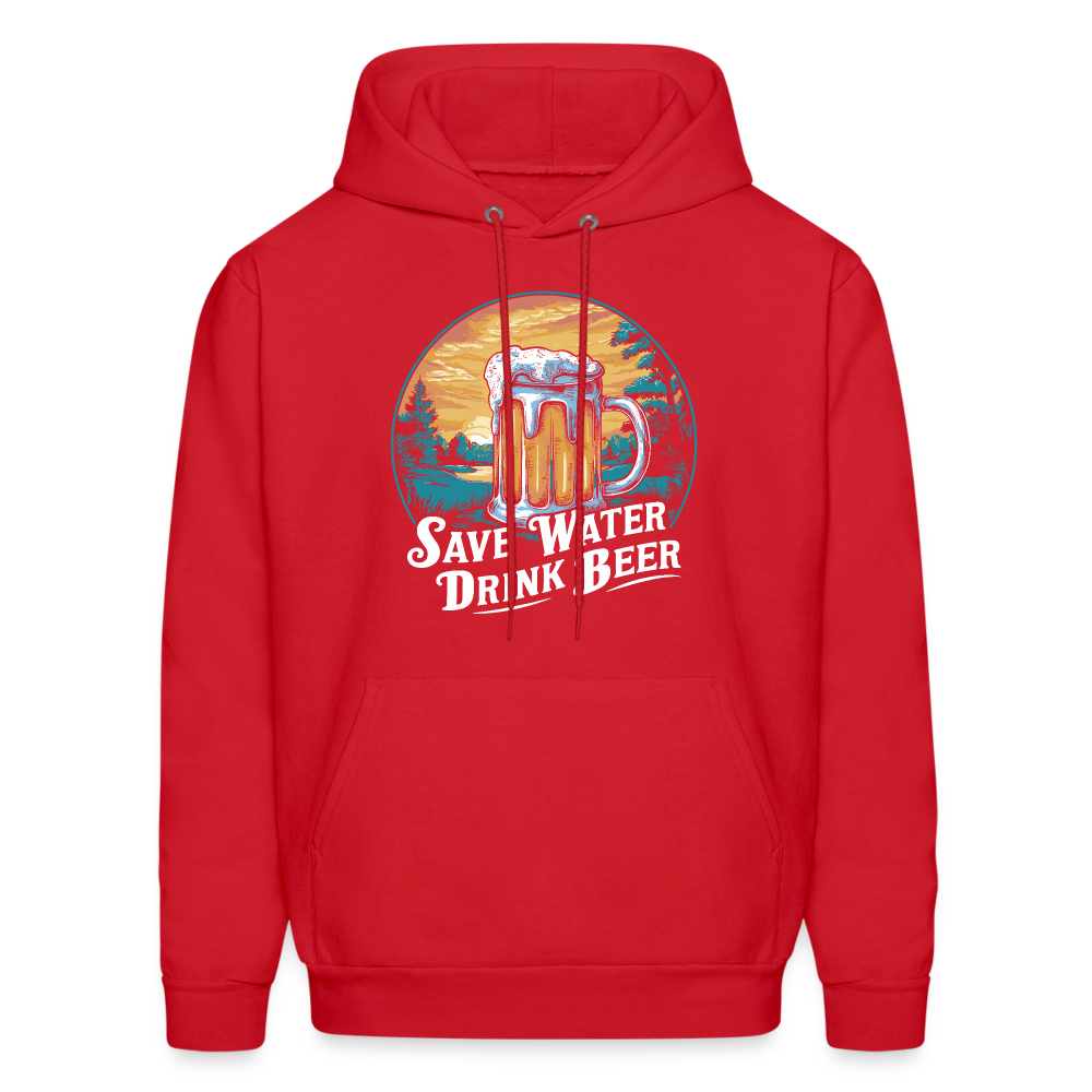 Save Water Drink Beer (Funny Drinking) Hoodie - red