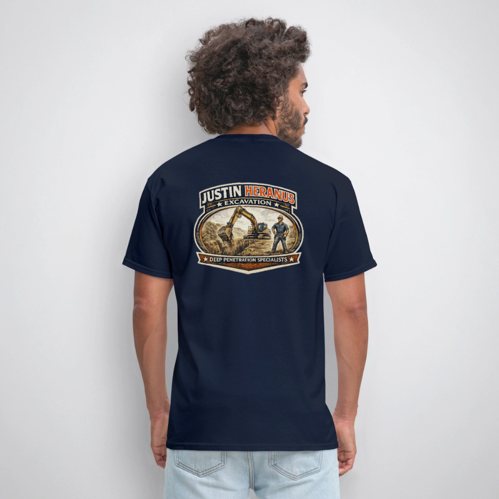 Justin Heranus Drilling Co Double-Sided Funny Humor Tee Color: safari