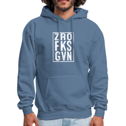 ZRO FKS GVN (Zero Fucks Given) Hoodie - denim blue