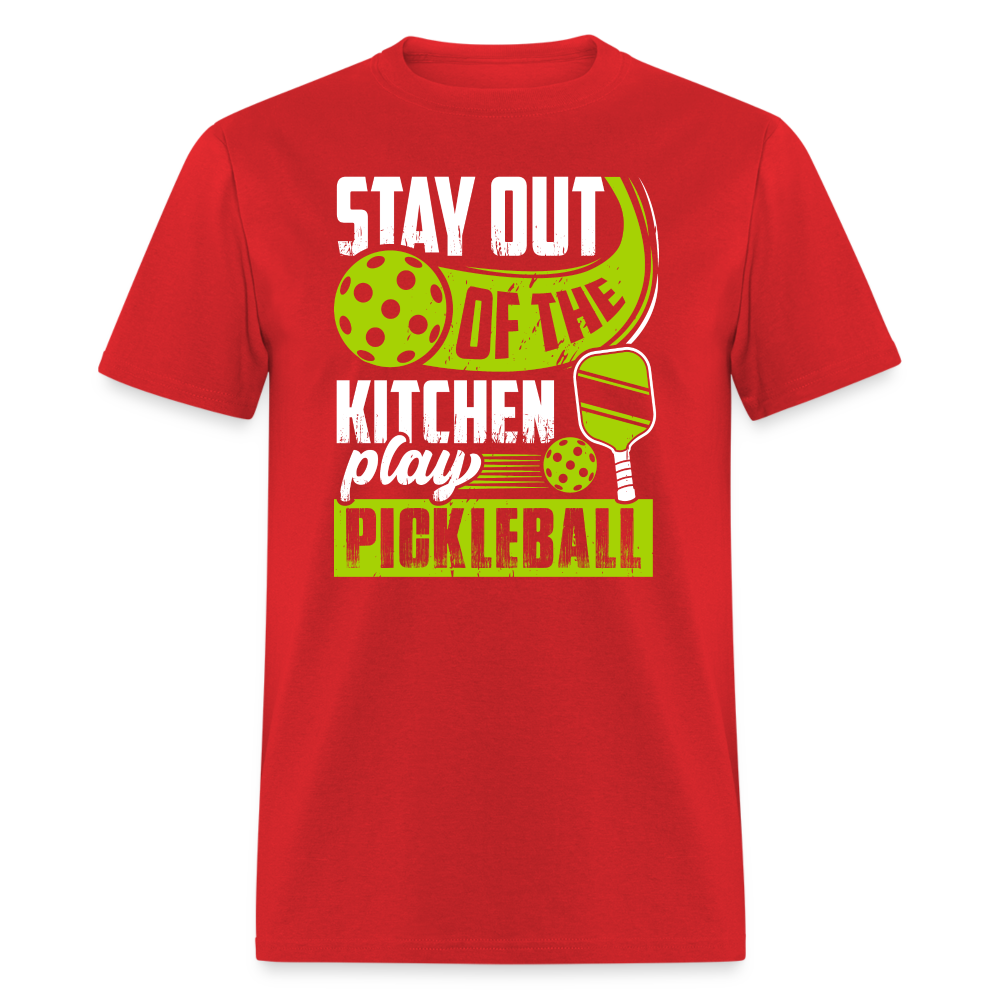 Stay Out Of The Kitchen Play Pickleball T-Shirt - red