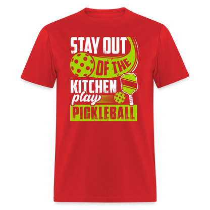 Stay Out Of The Kitchen Play Pickleball T-Shirt - red