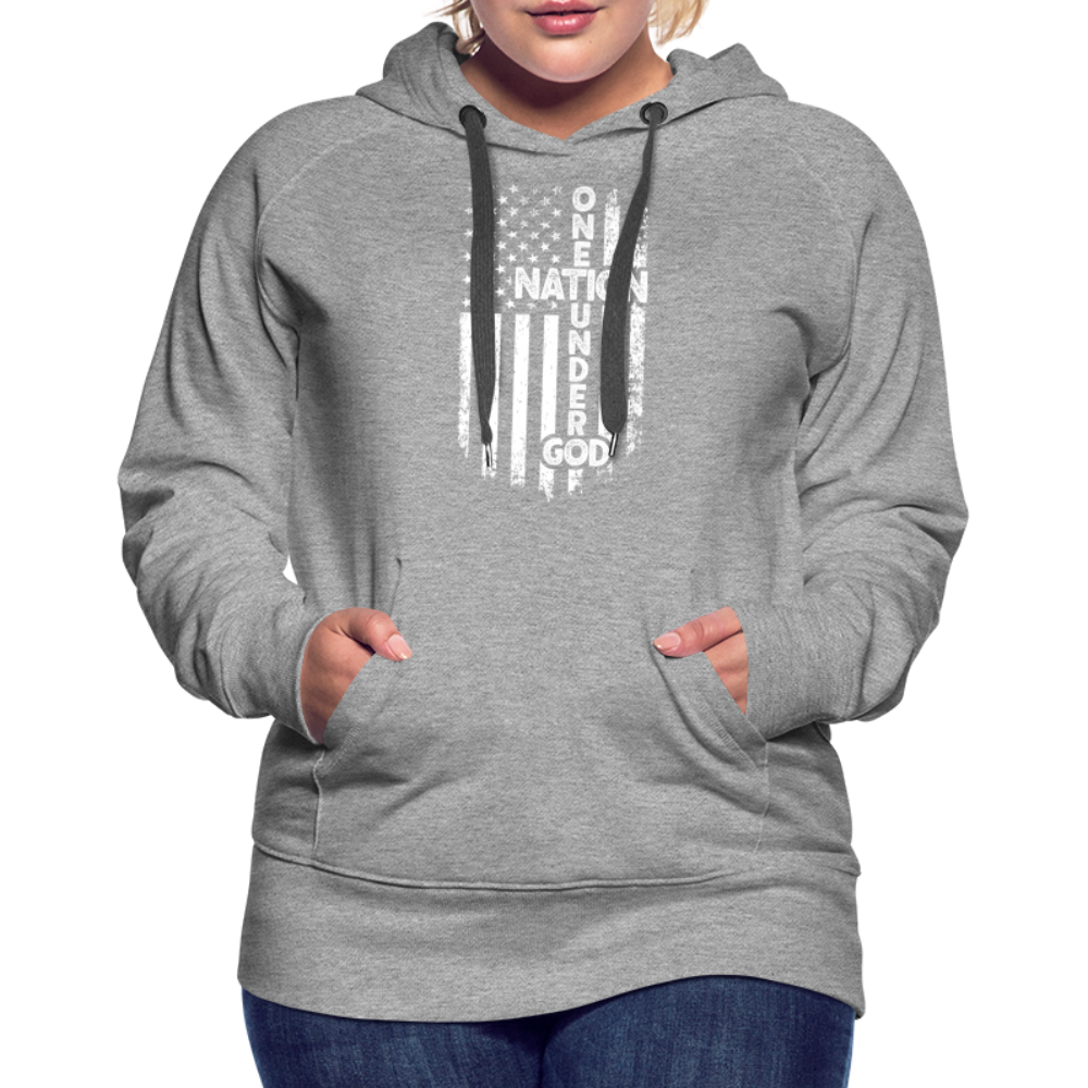 One Nation Under God Women’s Premium Hoodie - heather grey