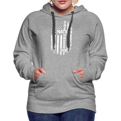 One Nation Under God Women’s Premium Hoodie - heather grey