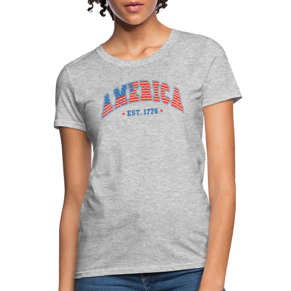 American 1776 Women's Contoured T-Shirt - heather gray