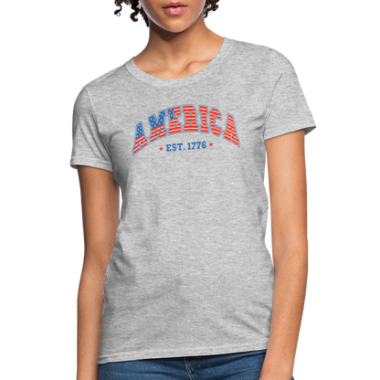 American 1776 Women's Contoured T-Shirt - heather gray