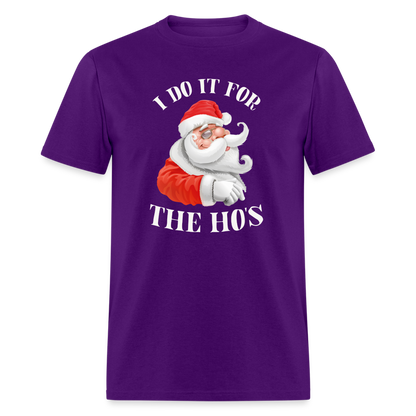 Christmas Santa - I Do It For The Ho's T-Shirt - purple