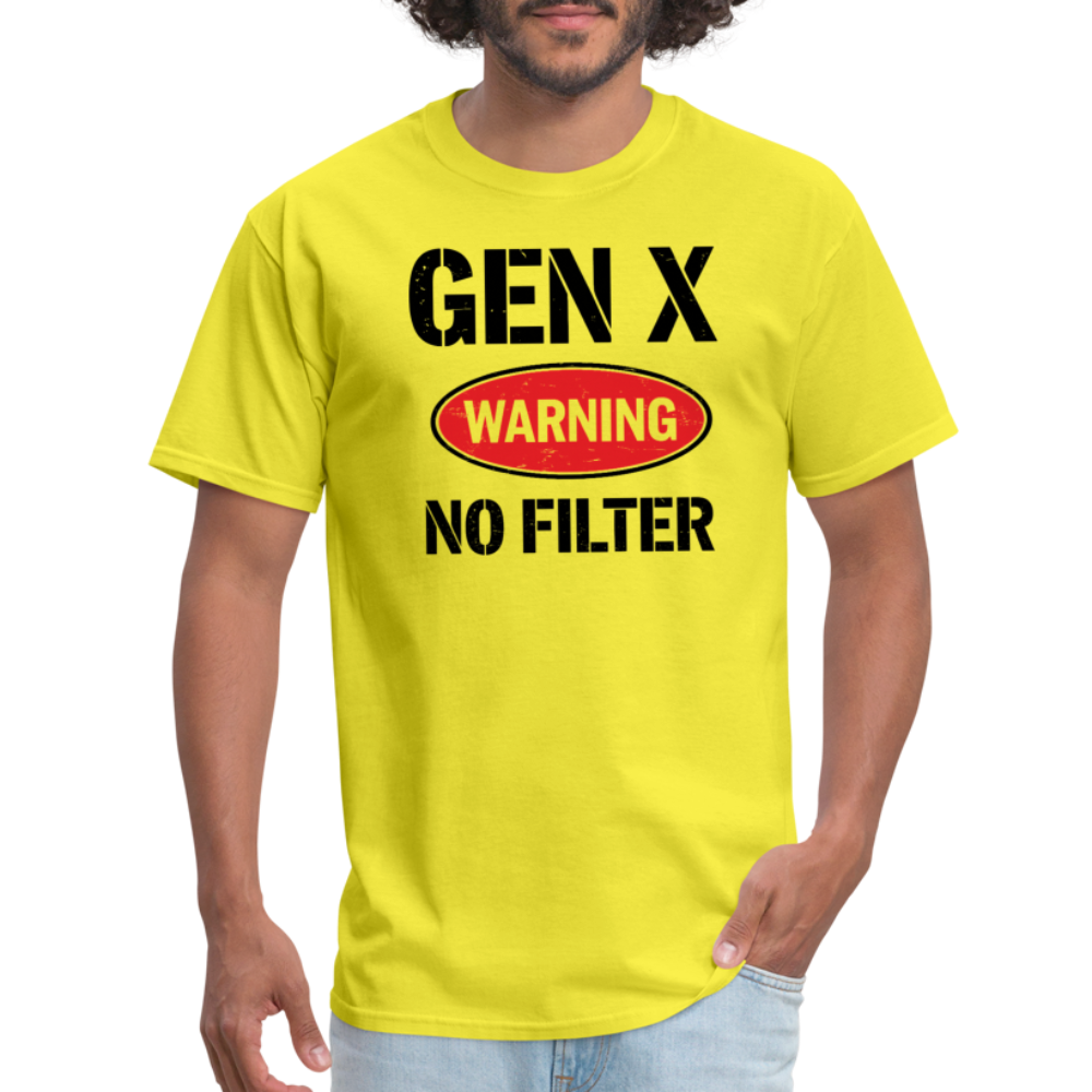 GEN-X Warning No Filter T-Shirt - yellow