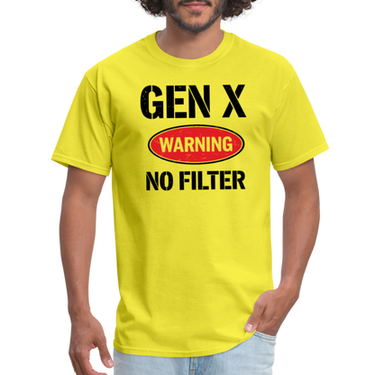 GEN-X Warning No Filter T-Shirt - yellow