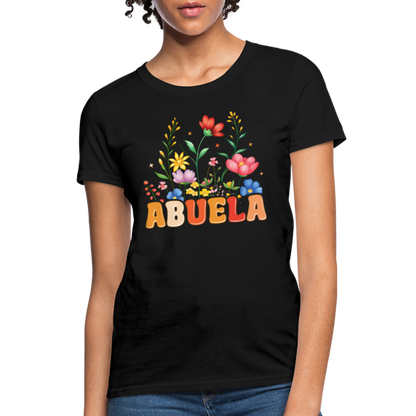 Abuela Women's T-Shirt with Floral Design - black