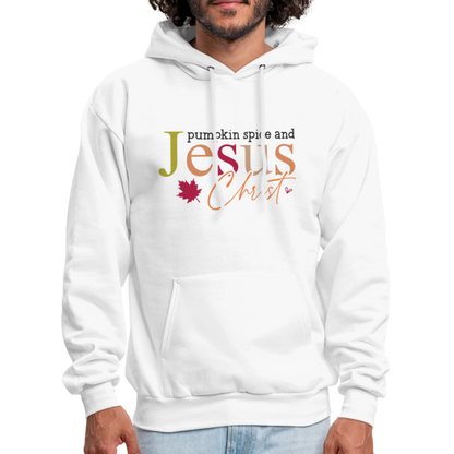 Pumpkin Spice and Jesus Christ Hoodie - white