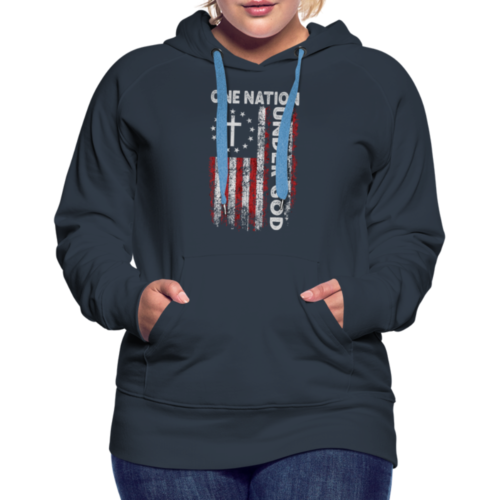 One Nation Under God Women’s Premium Hoodie - navy