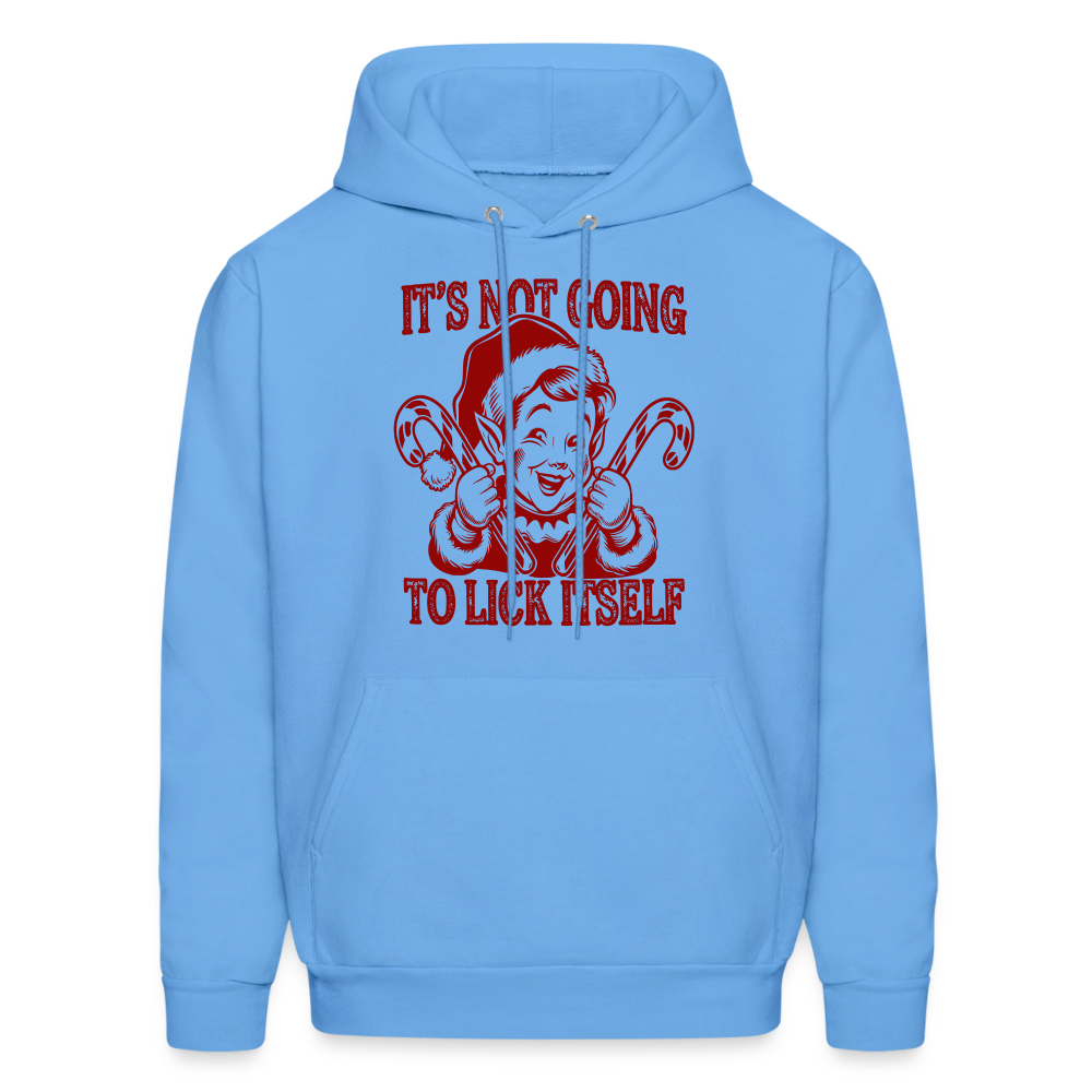 It's Not Going To Lick Itself (Naughty Christmas Elf) Hoodie - carolina blue